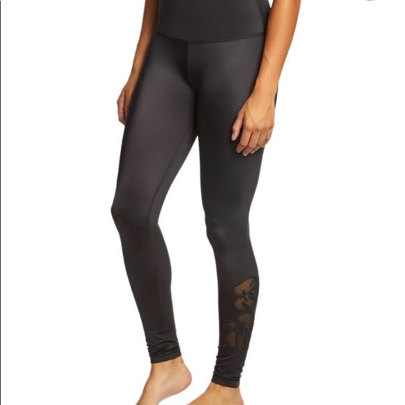 Beyond Yoga Pants - Beyond Yoga Black Take Leaf Mesh Leggings Sm